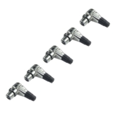 Kit 5 Plug Conector Canon XLR 90 Fêmea Graus em L Banhado a Ouro HJH HX1065
