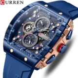 CURREN Relógio Masculino Marca Original Cronógrafo Multifuncional De Alta Qualidade Cinta De Silicone Moda Casual Empresarial Desportiva Quartzo À Prova D’água 8442 X