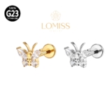 Piercing Helix, Tragus, Conch, Nariz, Boca-Medusa Labret TitÂnio G23 Pvd Borboleta ZircÔnia 《Lomiss  piercing》