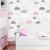 Papel De Parede Infantil Nuvens Cinza E Rosa Com Passarinhos Inove