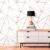 Papel De Parede  Branco Com Rose Gold Decoração Estilo Inove