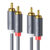Cabo de Áudio Ugreen 2Rca para 2Rca Macho 2 Metros Preto