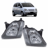 Farol Dianteiro Meriva 2001 2002 2003 2004 2005 2006 2007 2008 2009 2010 2011 2012 Máscara Cinza