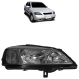 Farol Dianteiro Astra 1998 1999 2000 2001 2002 Máscara Cromada Foco Duplo Lente Fumê Lisa Acrílico