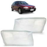 Par Lente Farol Dianteiro Astra 1993 1994 1995 1996 Transparente Lente Estriada Vidro