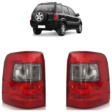Par Lanterna Traseira Ecosport 2003 2004 2005 2006 2007 Bicolor Fumê Lente Lisa Acrilico