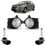 Kit Par Farol De Milha Auxiliar + Par Lâmpada H27 Cobalt 2012 2013 2014 2015