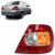 Par Lanterna Traseira Siena G3 2005 A 2011 Bicolor Canto Carcaça Vermelha Lente Estriada