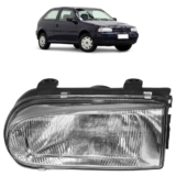 Farol Dianteiro Gol G2 1995 1996 1997 1998 1999 Foco Simples Máscara Cromada Lente Lisa Vidro