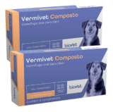 Kit 2 Vermivet Composto Biovet Vermífugo para Cães – 4 Comprimidos