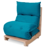 Futon de Espuma Almofada Dobrável Solteiro Azul Turquesa 170x60cm – BF Colchões