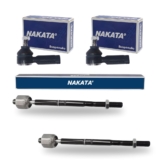 Kit 2 Ponteira Terminal Direção + 2 Barra Axial Corsa 1999 até 2002 Hidráulico Nakata