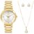 Kit Relógio+Semijoias Condor Dourado Feminino CO2035NNY/K4B