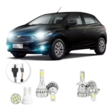 Lâmpadas Ultra Led Chevrolet Onix 20000lm Alto Baixo e Milha + Pingo Led