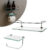 Kit Porta Shampoo Reto Veneza Prateleira Vidro 30cm + Papeleira com Porta Objetos Porta Celular