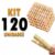 Prendedores de Roupa kit 120 em Madeira com Mola de Aço Resistente