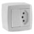 Conjunto Sobrepor Monobloco com 1 Interruptor Simples + 1 Tomada 10A 250V Box Slim Ilumi – 84200 – ILM0071