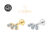 Piercing Hélix Tragus Conch Labret Titânio G23 PVD 3 Retângulos Zircônia Lomiss piercing