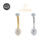 Piercing Umbigo Banana Titânio PVD Flor Oval Zircônia