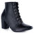 Bota Coturno Feminina Domidona Salto Bloco Bico Fino Cano Curto Luxo