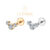 Piercing Helix Tragus Conch Boca-Medusa Labret Aço Cirúrgico Pvd Trio Zircônias 1,2x8mm