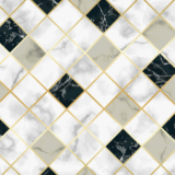 Papel De Parede Lavável Mármore Pedra Preta e Branca Azulejo 2 Mts