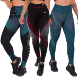 Kit 3 Leggings Compressão Cintura Alta Sublimada Novas