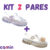 Kit 2 Pares Sandália Infantil Menina Gliter Ouro Confortável Laço Transparente Camin Original