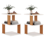 Kit 2 Mesa de Cabeceira Modelo Spin360 Várias Cores Mesinha Lateral Criado Mudo Quarto