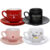Jogo De Xicaras Porcelana 12 Peças Com Pires Para Café Chá 90ml Design Elegance