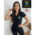 Camiseta Blusa Feminina Bordado Pedagogia Uniforme Confortável Baby look