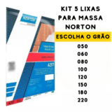 Kit 5 Lixas Massa Para Parede Grão 50 ao 220 Norton – Escolha o Grão