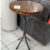 Mesa Bistrô Alta Cozinha Churrasqueira Bar Lanchonete Com Tampo Ripado 60×60 Martelado Grafite Holanda Teixeira