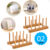 kit 2 Suportes Escorredor Louças  Pratos 4 Divisões Display Bambu Multiuso Lindo para Sua Mesa Posta