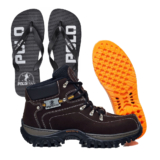 Kit Bota Adventure Marrom Botina Polo Fran Masculina + Palmilha gel + Chinelo