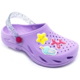 Babuche Sandália Chinelo Papete Infantil Plugt Menina Patches Estrela Glitter Lilás Promoção
