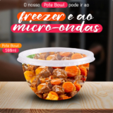Kit 20 Pote Bowl Descartável 250ml  P Freezer E Microondas