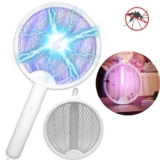 Raquete Eletrica Mata Insetos Recarregavel Mosca Pernilongos Bi Volt USB Dobrável
