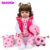 Brastoy Boneca Bebê Reborn Menina Silicone Olhos Castanhos 48cm Pode Dar Banho Com Girafinha