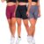 Kit 3 Short Feminino Fitness 3D Suplex Zero Transparência