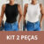 KIT com 2 Blusas Regata Feminina Canelada Blusinha Basica