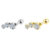Piercing Minibarbell Aço Cirúrgico Trio Zircônia Cravada《Lomiss semijoias》