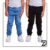 Kit 2 Calças Masculina Infantil Jogger Punho Jeans Sarja Colorido