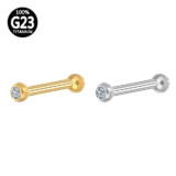 Piercing Helix Flat Conch Tragus Lóbulo Barbell Titânio Lapidada Com Zircônia Cravada Rosca Interna