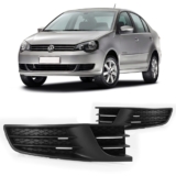 Moldura Grade Milha Polo 2012 2013 2014 Sem Furo Preto