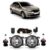 Kit Par Farol de Milha Auxiliar Logan 2014 2015 2016 + Par Lâmpada Halógena Completo Lente Lisa Vidro