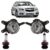 Kit Farol Milha Auxiliar + Lâmpada H8 Cruze 2010 2011 2012 2013 2014 Lente Lisa Acrilico