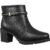 Bota Feminina GiGiL Salto Grosso Baixo Cano Curto Tiras Abauladas Strass Zíper Macio Blogueira