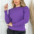 Blusa Canelada Manga Longa Princesa Lilas Escuro – Blusa Princesa Manga Longa Canelada