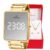 Kit Relógio Champion Feminino Digital Dourado Espelhado + Kit Colar e Brincos Presente Luxo CH40086B